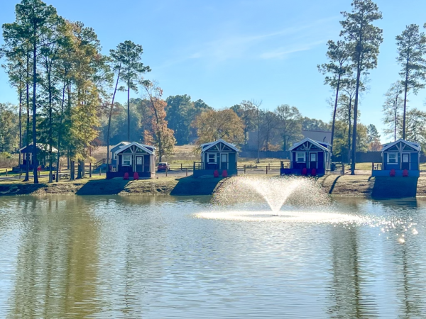 blue sky lake livingston pond water feature